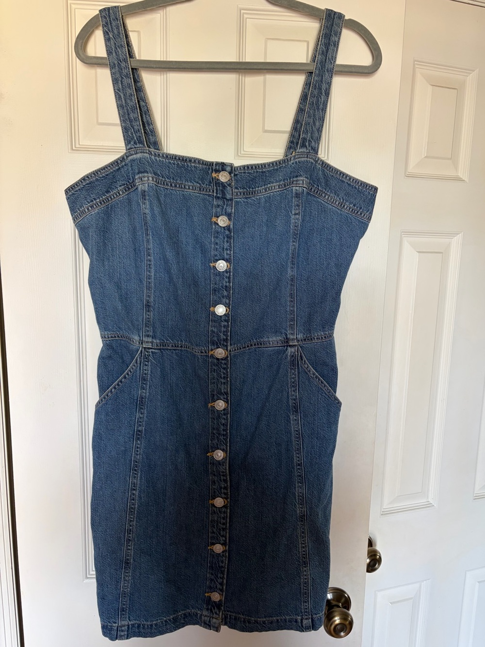 Levi's Medium Blue Denim Button-Front Mini Dress Size XL - Picture 2 of 5